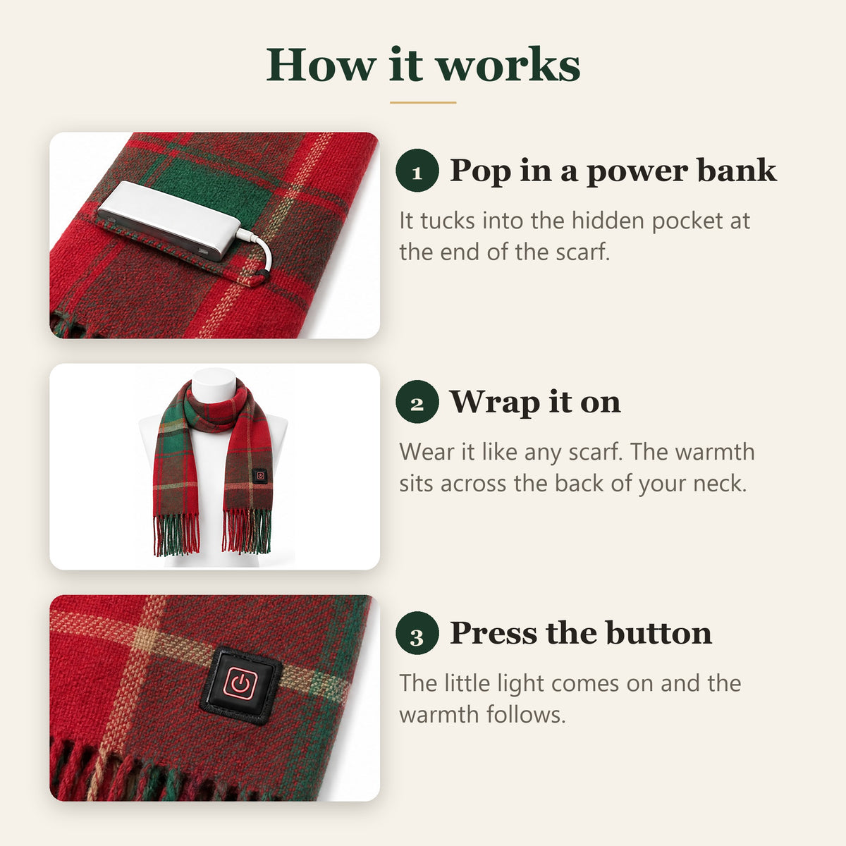 The Bonnie Plaid Heated Scarf