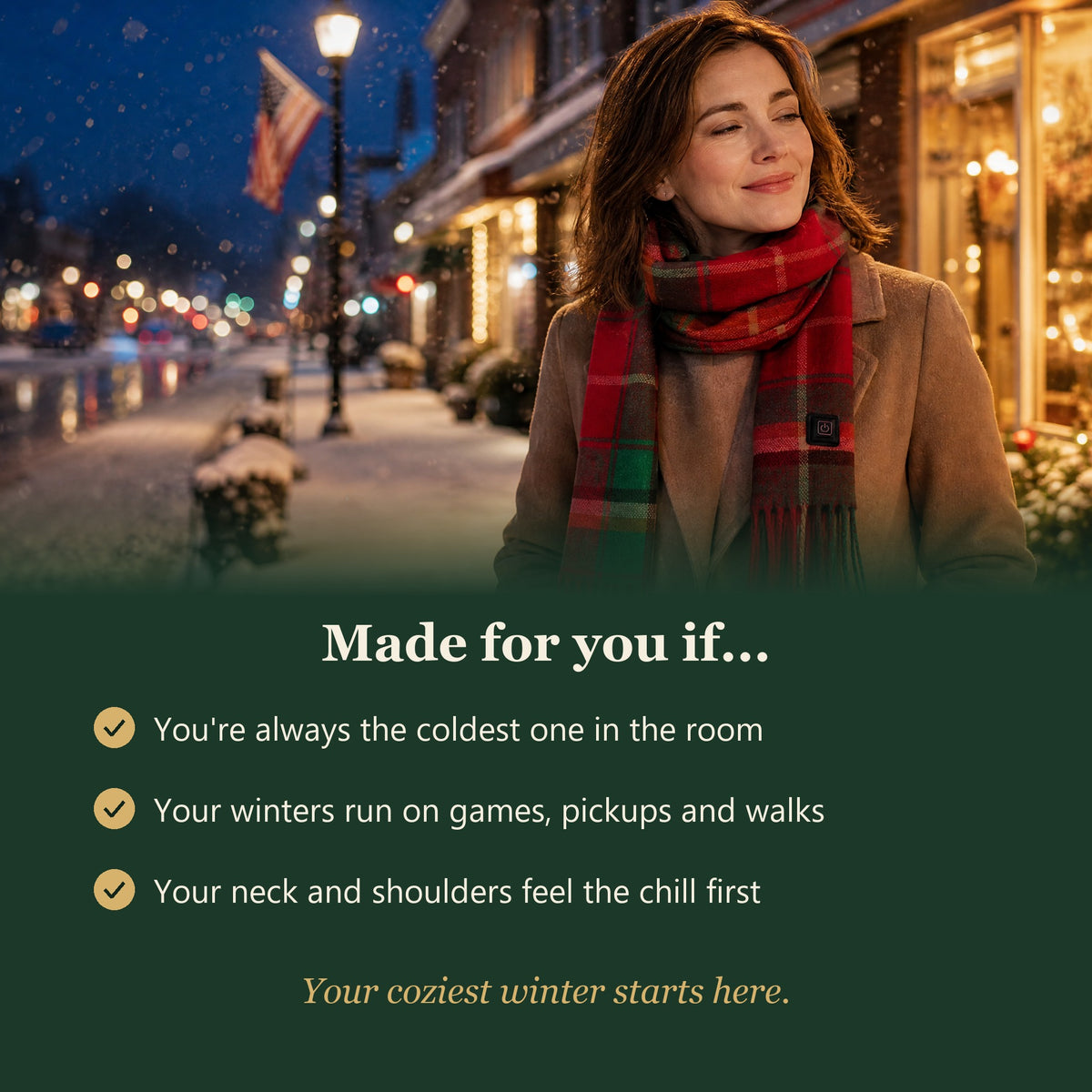 The Bonnie Plaid Heated Scarf